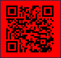 A QR Code on a strong red background