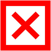 A red cross (indicating that something is wrong)