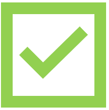 A green check mark (indicating that something is right)