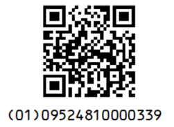 A QR Code with the GTIN expressed as HRI beneath