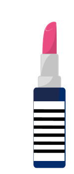 A depiction of a lipstick showing a 1D barcode that wraps around the cylinder.