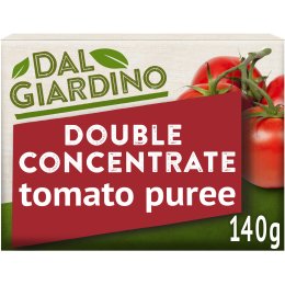 A squared off shot of Dal Giardino tomato puress. The pack has been squared off too much to be recognisable as a tube.