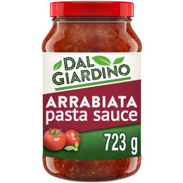 A decluttered jar of arrabiata sauce