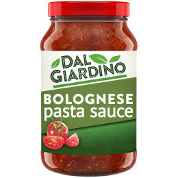 A jar of bolognase sauce that does not include the weight
