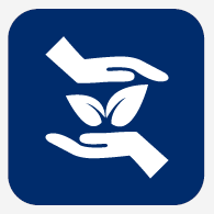 icon showing a plant held carefully between two hands